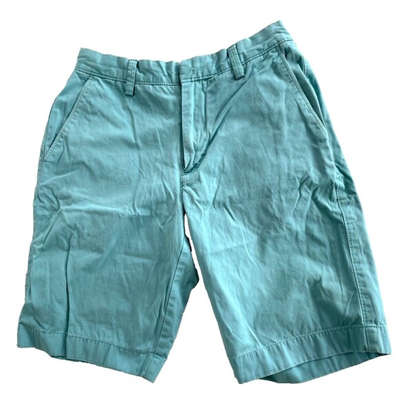 J Crew Shorts Mens 29 Teal Green Flat Front Chino Casual 10" Inseam Preppy - Picture 1 of 4